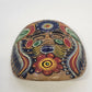 Hand Painted Natural Clay Wall Mask Bird Floral Folk Art 6" x 5" Mexican Pottery