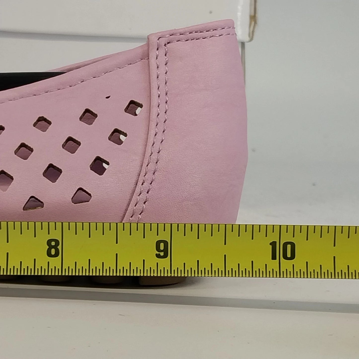 Tory Klein Flats Sandals Pink Peep Toe Bow Laser Cut Women's 8 China