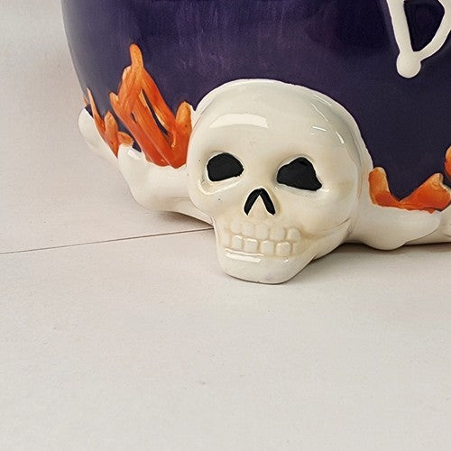 Witch's Brew Halloween Cookie Jar David's Cookies Ceramic Ghost Skull Black Cat