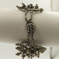 Metallic Grey Faux Pearl Chain Bracelet Faceted Beads Mesh Design 7.25"