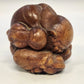 Hand Carved Wood Weeping Buddha Orang Malu Rustic Figurine 4" Meditation Pose