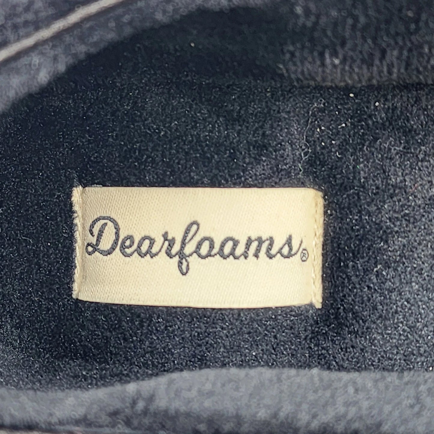 Dearfoams Women's Rebecca Slippers Medium Microfiber Velour Closed Back Black