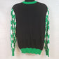 Disney Mickey Mouse Men’s Christmas Sweater Large Black Green White Lights NWOT