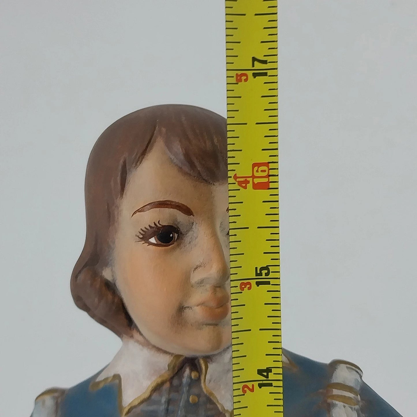 Holland Mold Colonial Boy Figurine Blue Ceramic Hand Painted 17" Vintage
