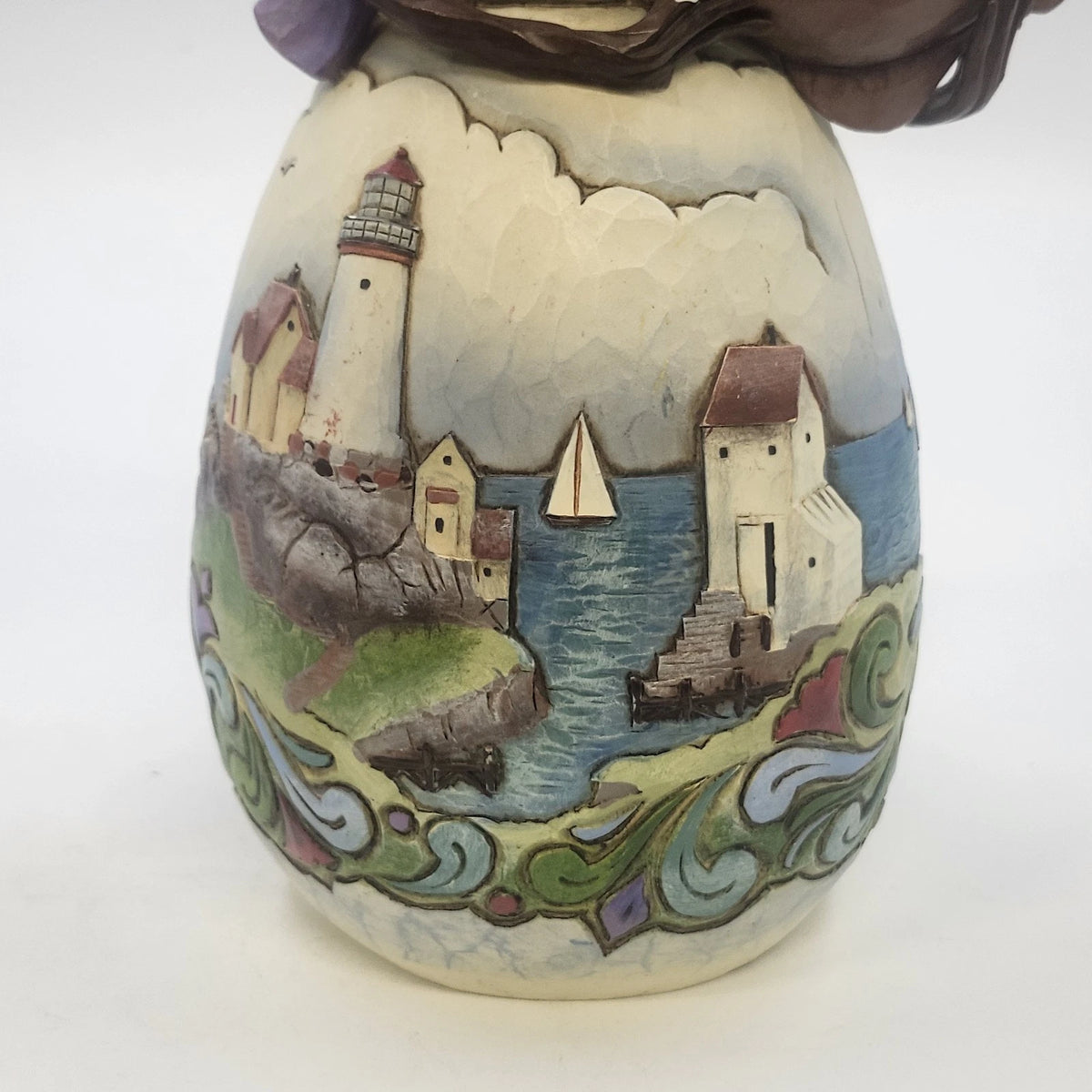 Enesco Jim Shore Cool Coastal Greetings Snowman Sailboat Heartwood Creek 2009