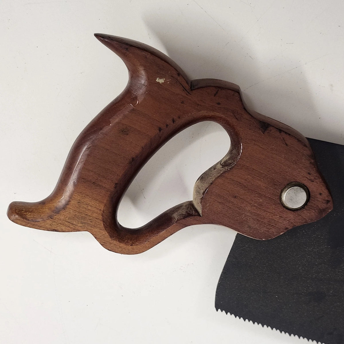 Flooring Floorboard Saw 18.25" Double Edge Blade Carved Wood Handle Vintage