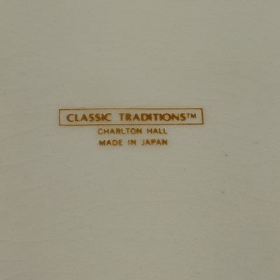 Charlton Hall Christmas Gravy Boat & Saucer Classic Traditions Ceramic Crazed