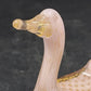 Murano Pink Art Glass Duck with Gold Bullicante Alfredo Barbini Italian 4.5"