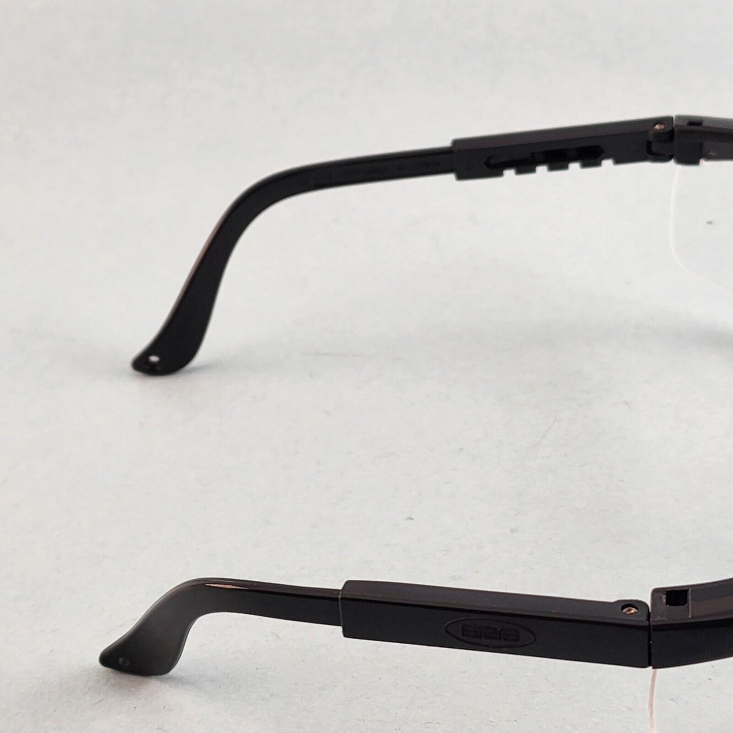 ERB Sting Ray Safety Glasses Half Frame Telescoping Temples UV Protection Z87.1+ (Black, Clear & Untreated)