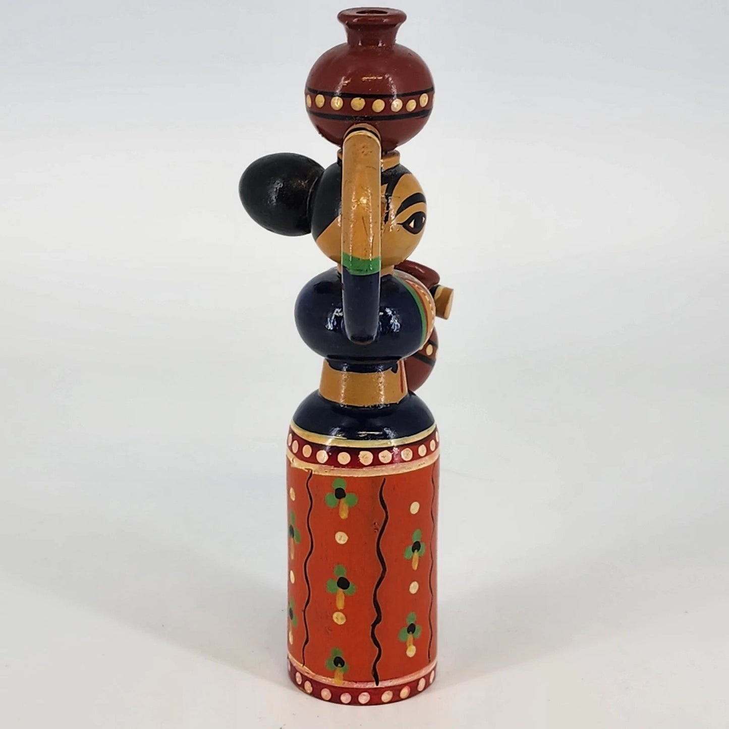 Channapatna Handmade Wooden Doll Karnataka India 7.5 Inch