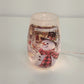 Frosted Glass Snowman Cardinal Winter Scene Vase Light Plug In Christmas 5.25"