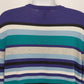 Lands' End Supima Cotton Cardigan Sweater Women Large 14-16 Blue Striped Button