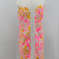 Lilly Pulitzer Sz 8 Pink White Lace Lined Back Zip Sleeveless Retro Dress