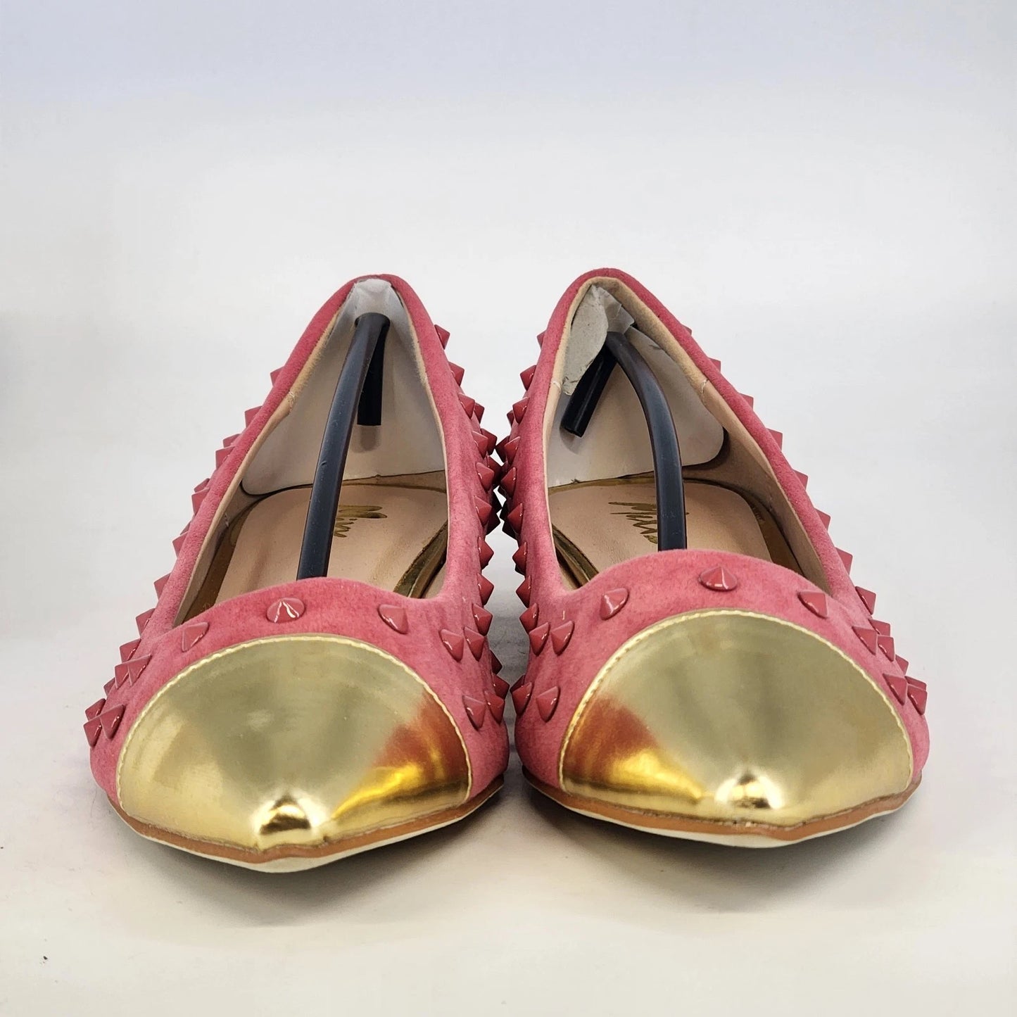 Mixx Shuz Robin Coral Suede Ballet Flats Gold Toe Women 8