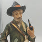 ARDCO Hunter Man & Wood Gatherer Woman Figurines Pair w Dogs 15" Japan Vintage