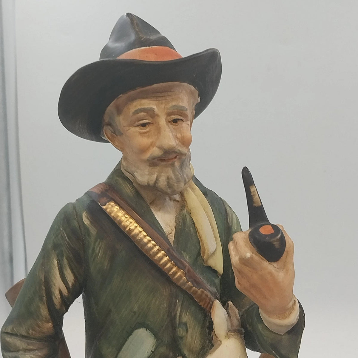 ARDCO Hunter Man & Wood Gatherer Woman Figurines Pair w Dogs 15" Japan Vintage