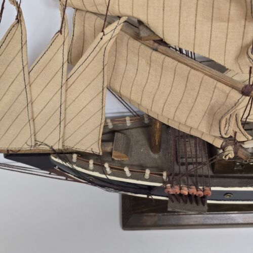 Assembled Model Cutty Sark Clipper Ship Wood Construction Canvas Sails 30" Long