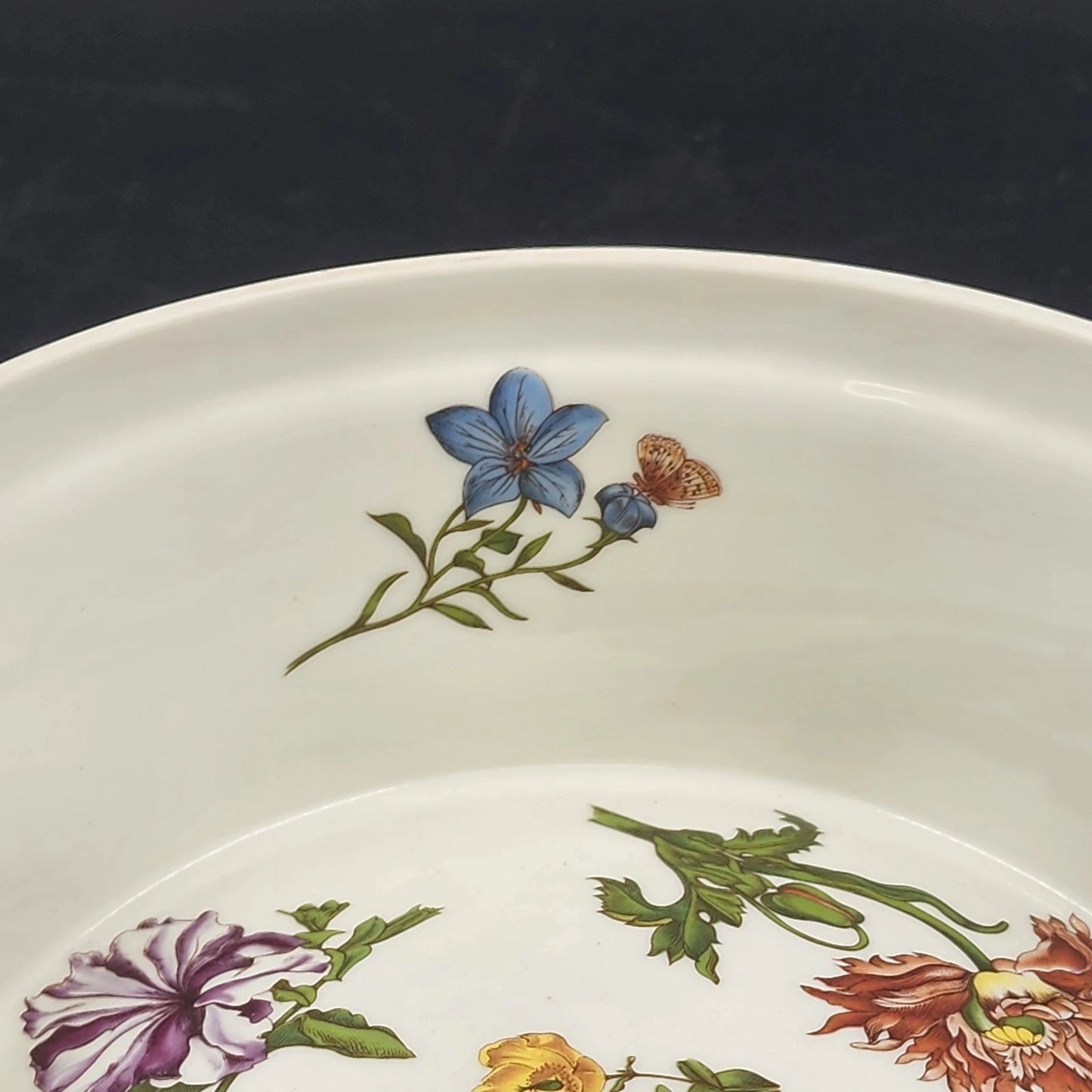 BIA Cordon Bleu Caroline Casserole Dish 8" Round Floral Souffle Baker No Lid Vtg