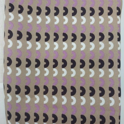 Symphony Scarfs 20" Square Scarf Brown Curved Pattern Polyester Vintage Italy