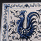 Outeiro Agueda Rooster Ceramic Tile Hand Painted Blue Azulejo Forrado Portugal