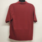 Grand Slam Golf Shirt Mens XL/XG Red Polo Black Pin Stripe Button 100% Polyester