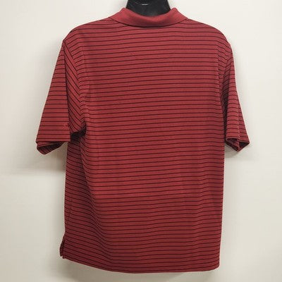 Grand Slam Golf Shirt Mens XL/XG Red Polo Black Pin Stripe Button 100% Polyester