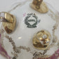 O&EG Royal Austria Porcelain Footed Bowl 3.75" Pink Gold Floral Scalloped Ribbed