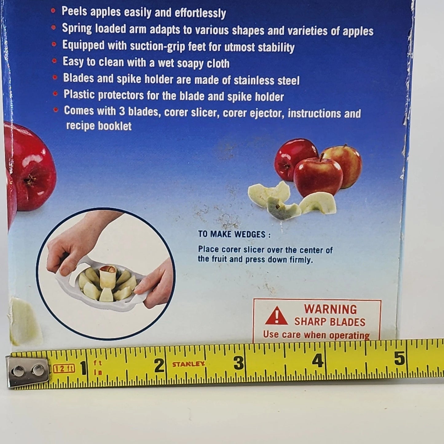 Starfrit Apple Peeler Pro Fruit Tool w Core Slicer & Ejector New Old Stock China