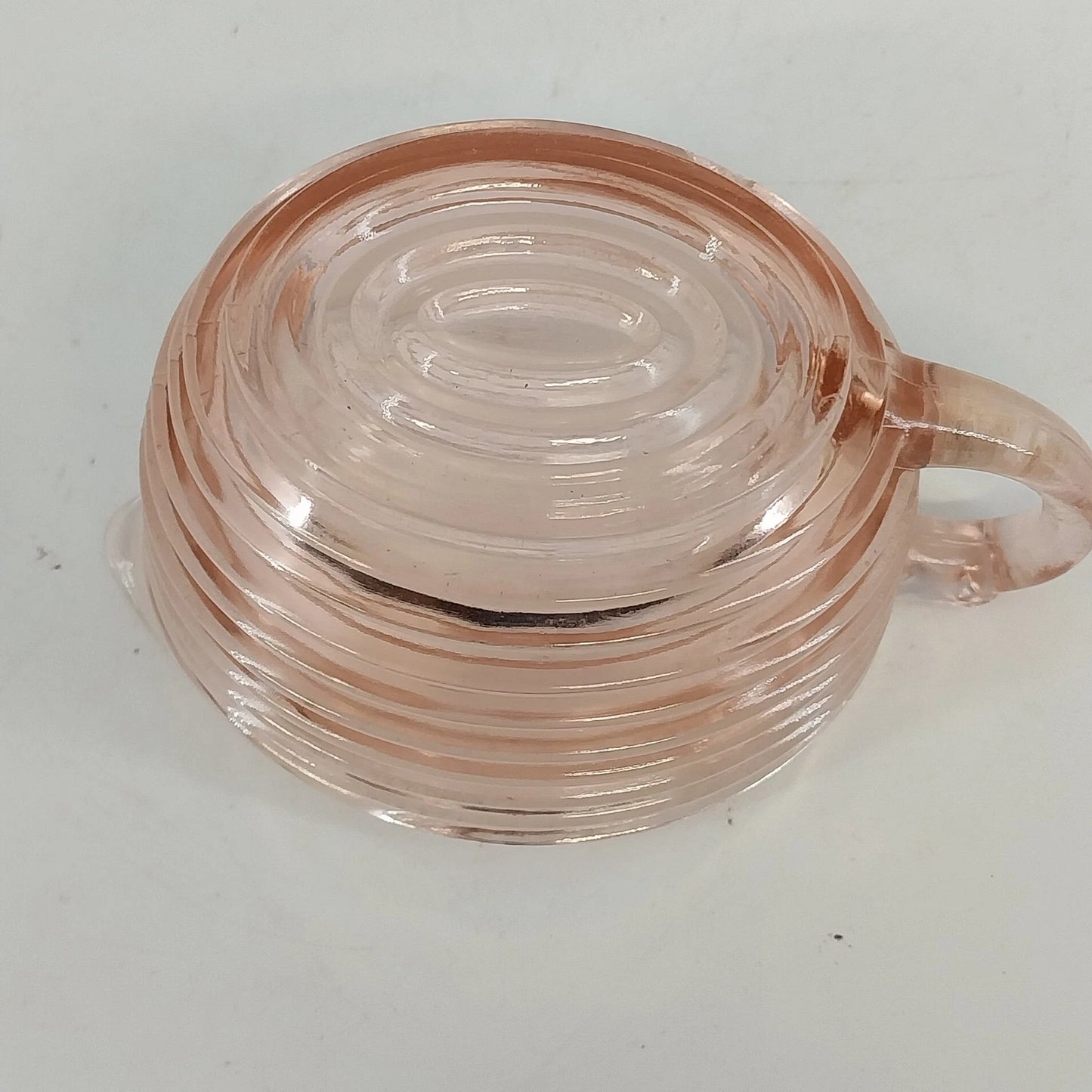 Anchor Hocking Depression Glass Creamer 5" Manhattan Pink Horizontal Ribbed Vtg