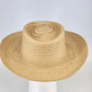 Sun Hat Straw Natural Woven Fedora Women’s Size Large Made in Mexico Wide Brim