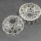 2 Pressed Glass Bobeche Chandelier Part Cups 4" Scalloped Edge