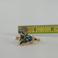 Christmas Tree Clip On Earrings Green Gold Tone Rhinestone Vintage Holiday 1990s
