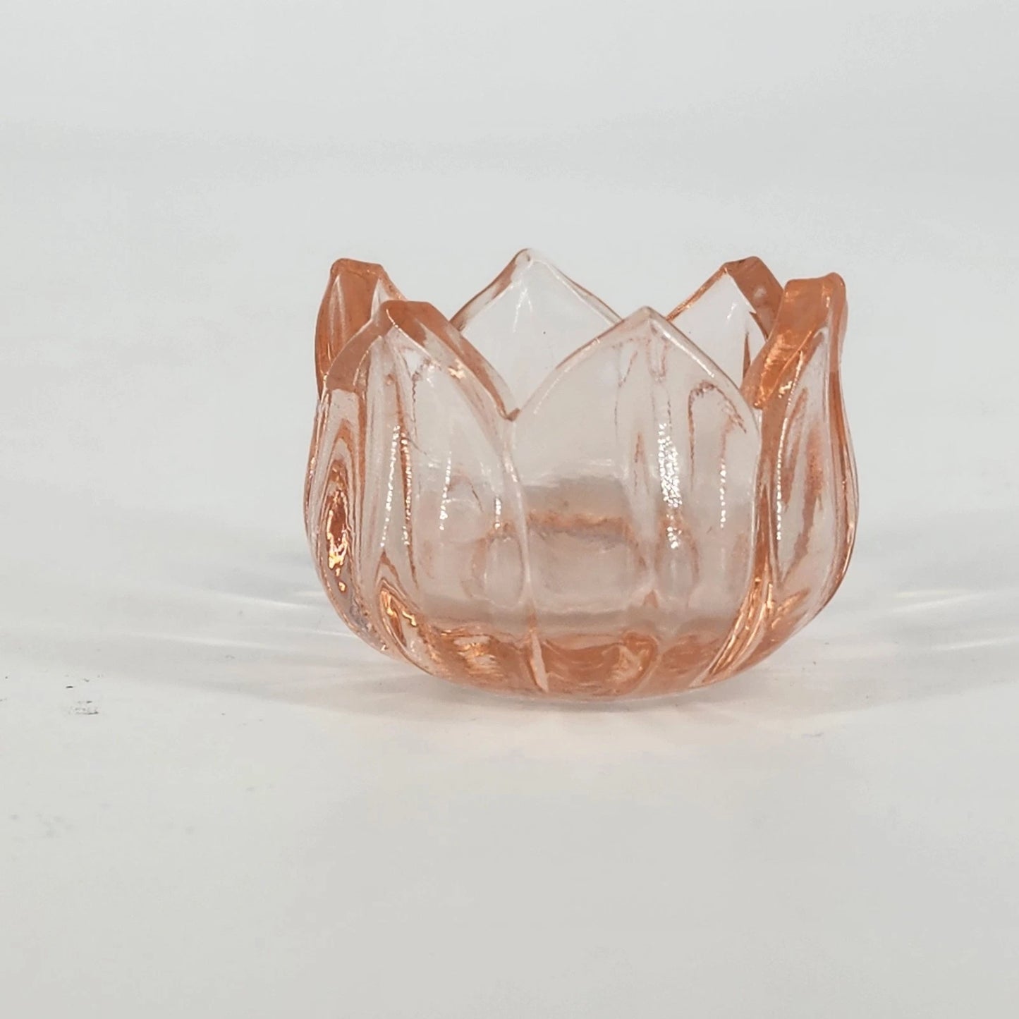 Westmoreland Pink Glass Lotus Flower Open Salt Cellar Individual Dip 1.25" Vtg