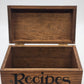 Wooden Recipe Box Floral Hinged Lid Recipe Card Holder Country Decor 7" x 4" x5"