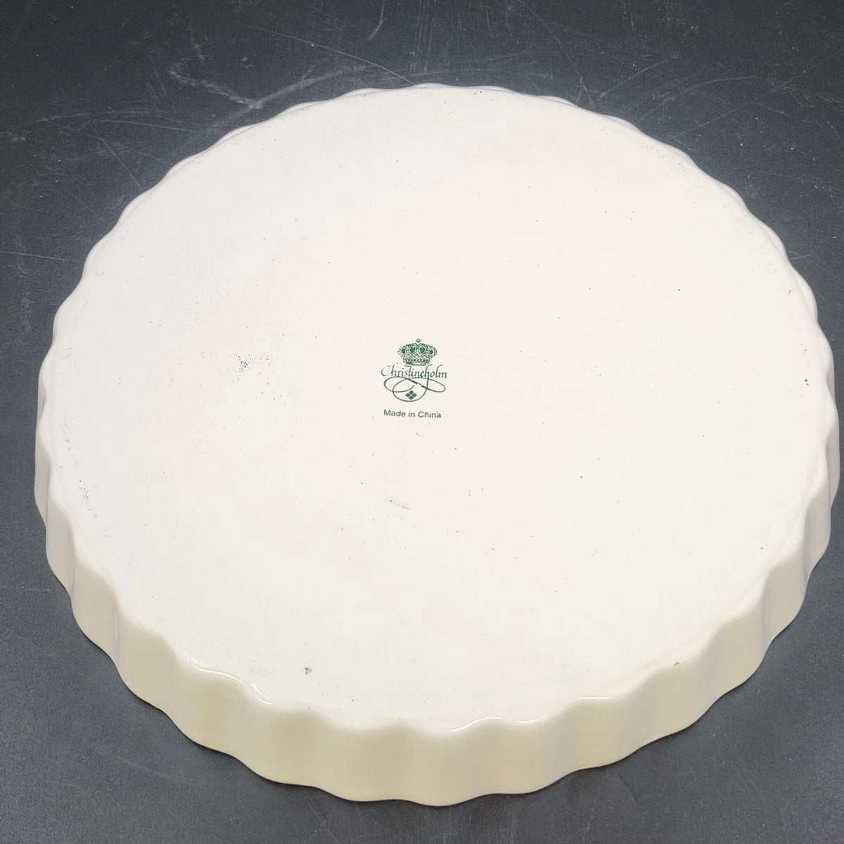 Christyneholm Rose Porcelain Quiche Tart Baking Pie Dish Fluted Edge Round China