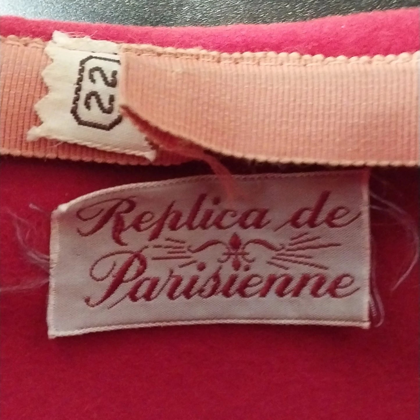 Women's Red Velvet Pillbox Hat By Replica de Parisienne Feather Accent Vintage