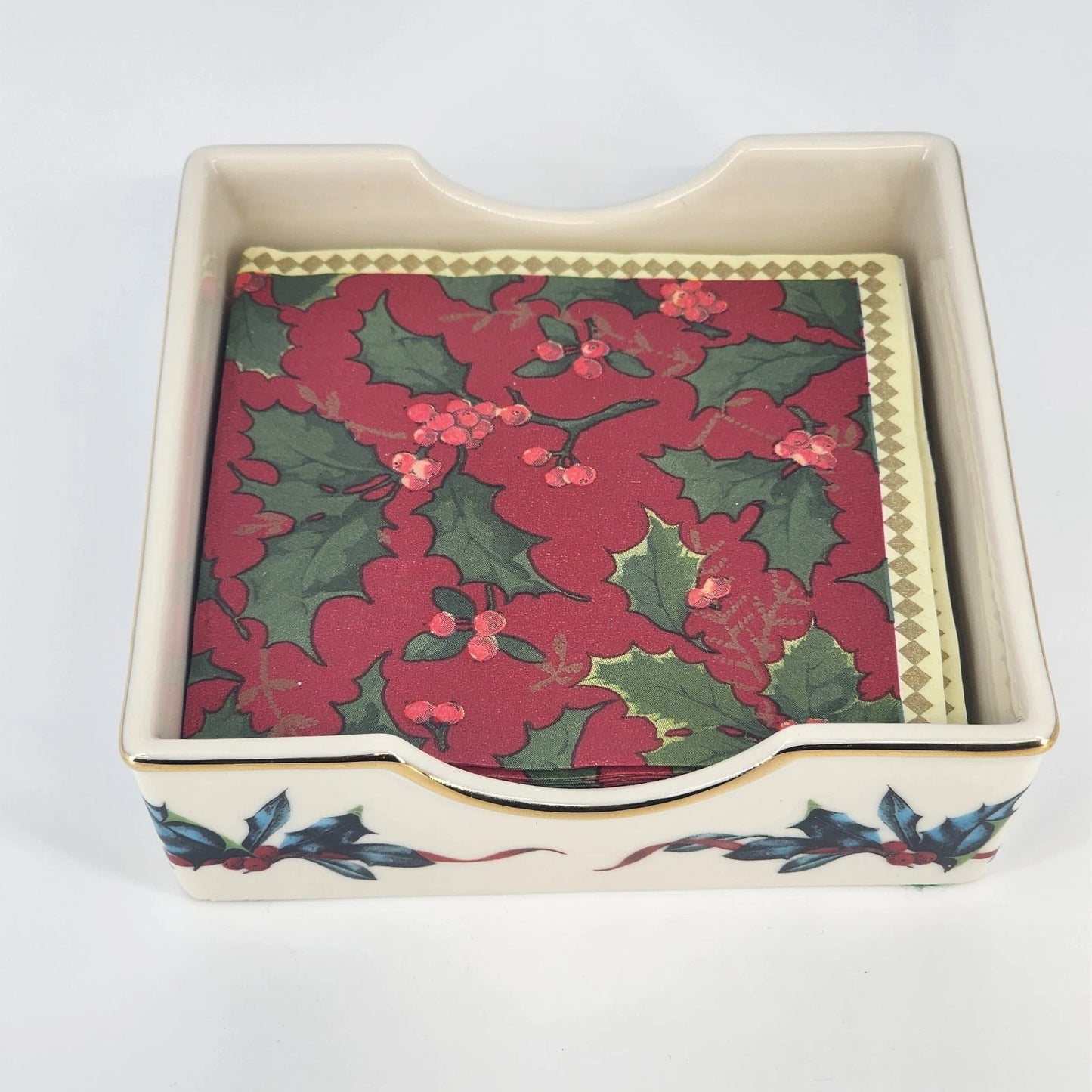 Lenox Winter Greetings Napkin Holder American Home Collection China New in Box