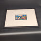 Asian Lady in Flower Shop Art Print 7x5" White Matted Black Wood 20.5"x19" Frame