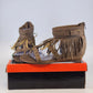 Bucco Nani Tan Wedge Sandals Gold Stud Fringe Zip Back Women 8.5 NWB