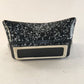 Black and White Speckled Rectangular Planter Vase Glazed Made in the USA Chipped