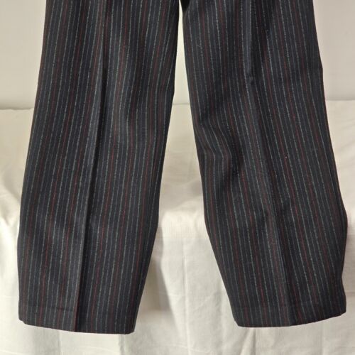 Sag Harbor Black Slack Pinstripe Women’s Size 7/8 Straight Leg Wool Blend