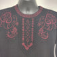Susan Bristol Black Wool Sweater Hand Embroidered Size 34 1990s