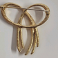 Trifari Signed Gold Tone Bow Brooch Multiple Ends Design 2" x 1.5" Vintage