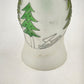 Glass Hurricane Candle Chimney 13"x6" Frosted w Hand Painted Christmas Pine Tree