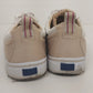 Keds Canvas Sneakers Women Size 8.5 Tan Plum Lace Up Ticking Stripe Casual Shoes