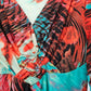 Y2K Mesmerize Retro Blouse Women’s L Multicolor Funky Print V-Neck Festival Top