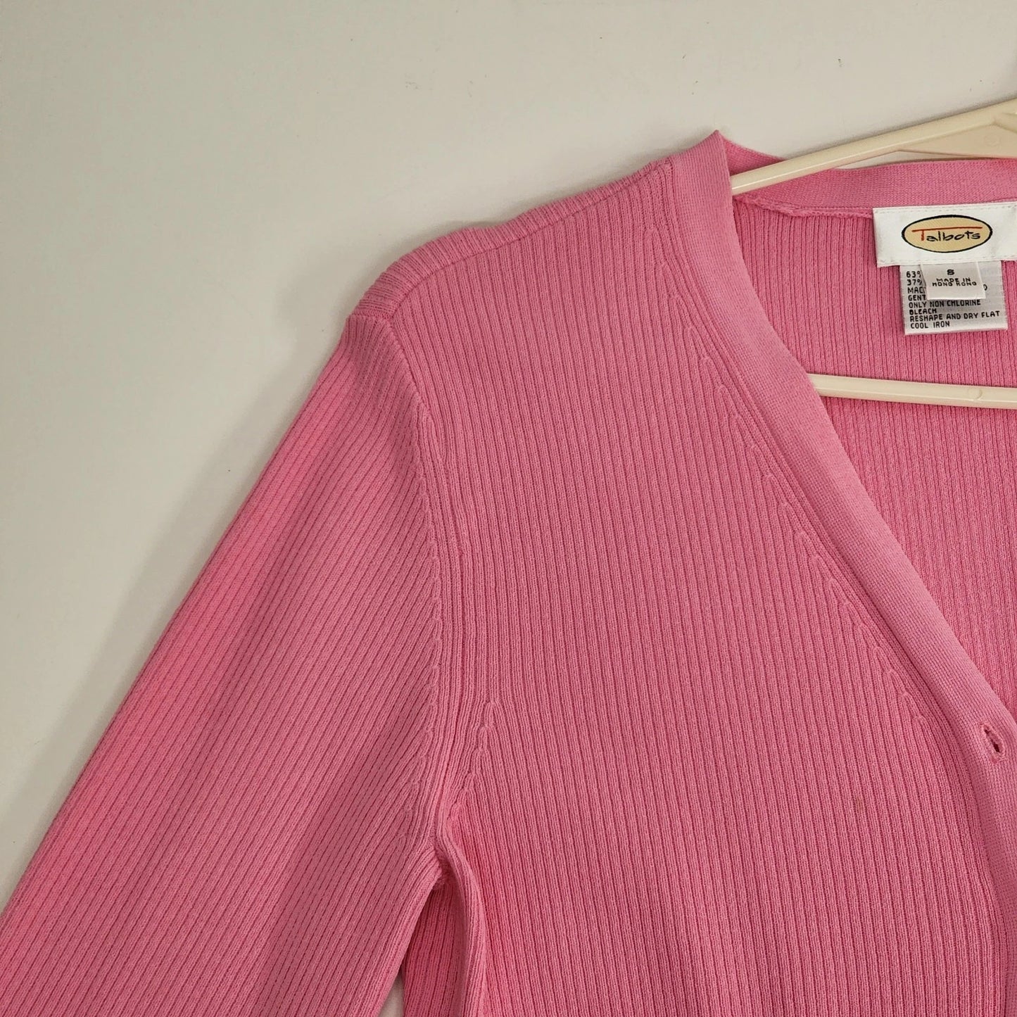 Talbots Pink Button Up Blouse Womens Small Long Sleeve
