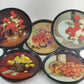 7 pc Serving Mid-century Trays Metal Copper 1960’s Party Flower Mod Safeway 10"