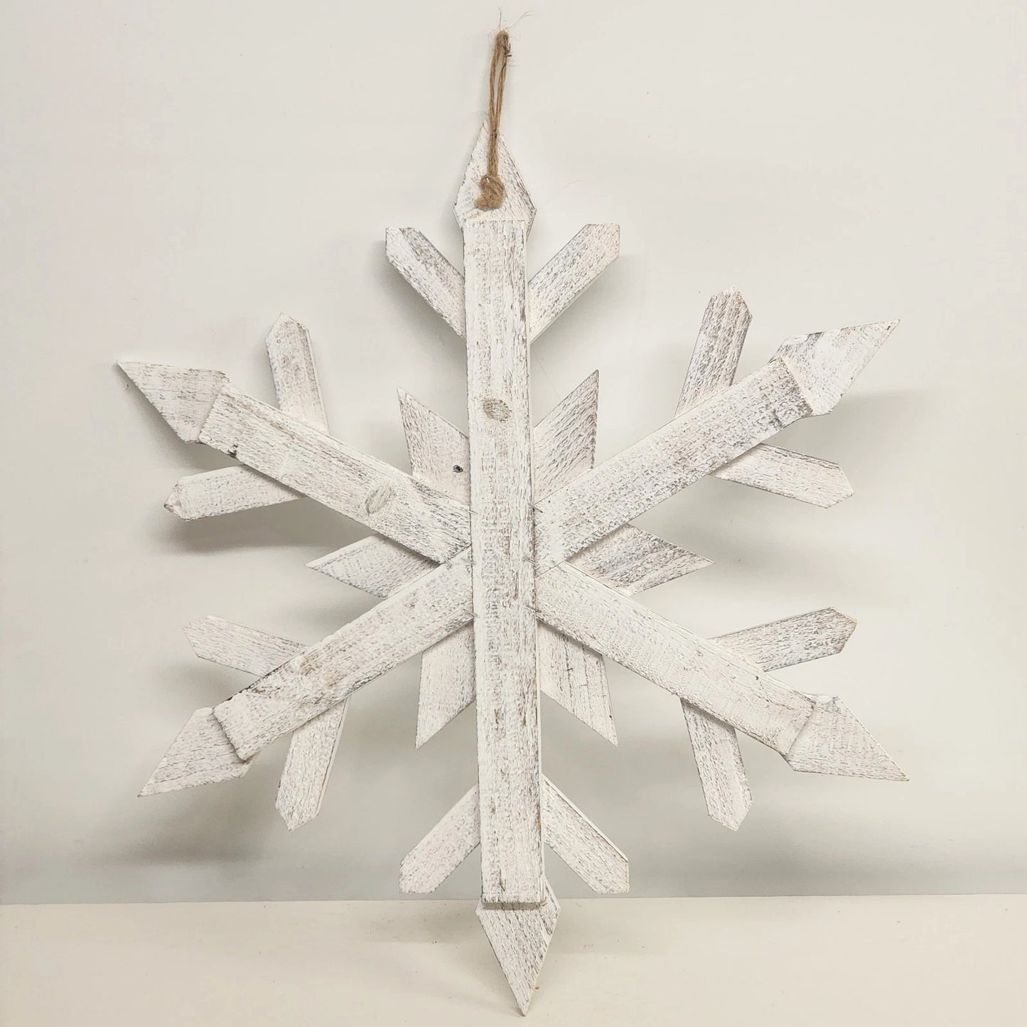 Rustic Wooden Snowflake Wall Decor 22 Inch Farmhouse Christmas