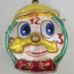 Hickory Dickory Dock Mouse Clock Blown Glass Christmas Ornament 4.5" Cap & Tie